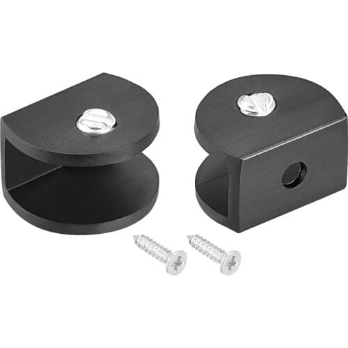 Uxcell Glass Shelf Bracket Aluminum Alloy Semicircle Clip Holder for 6-8mm Thick 2pcs