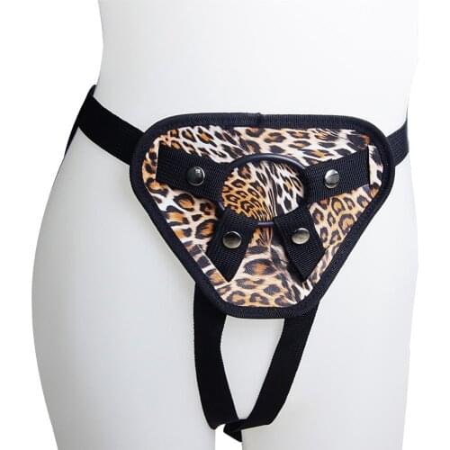 Sex Toys Shop Leopard Print Strap On Pants for Binding Dildos Three Ring Exchangeable Adjustable Harness Pants for Women Lesbian