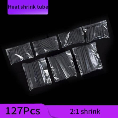 127pcs Heat Shrinkable Tube Kit Shrinking Assorted Polyolefin Insulation Sleeving 2:1 Wire Cable Sleeve Kit DIY Wire Repair