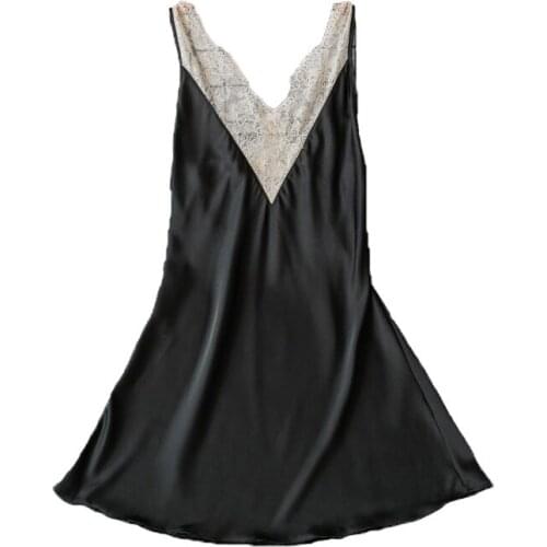 Sexy Faux Silk Satin Night Dress Sleeveless Nighties V-neck Nightgown Bathrobe Sleepwear Robe Nightwear Homewear