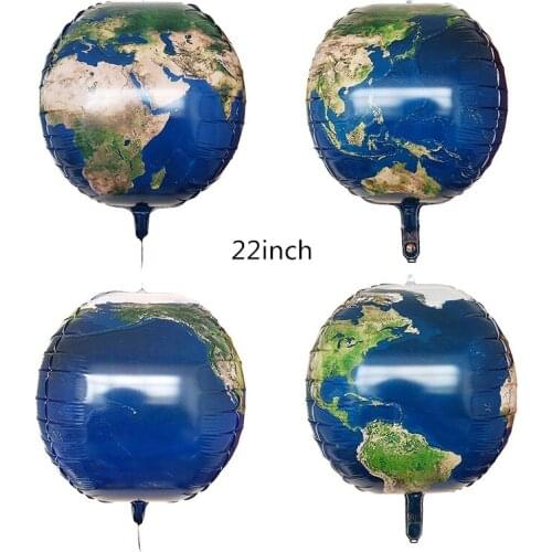 New 22-inch 4D Space Galaxy Aluminum Foil Purple Balloon Kids Toy Childrens Day Rocket Astronaut Ball Birthday Party Decoration