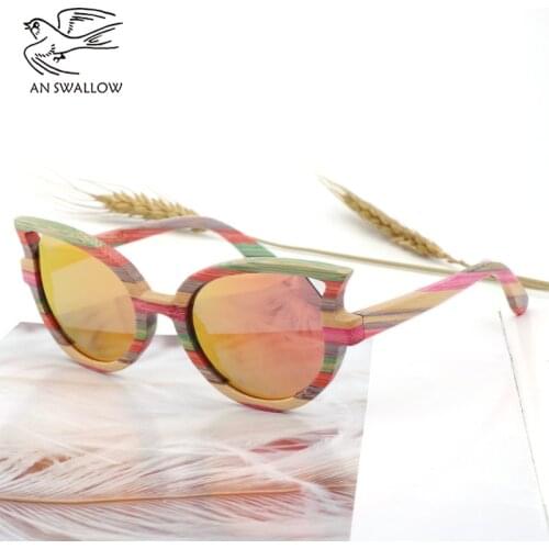 New fashion men and women polarized sunglasses colored bamboo sunglasses travel essential glasses