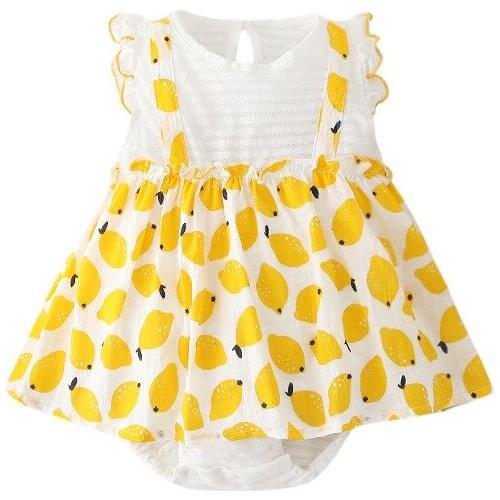 New Style Baby Girl Clothes 2020 Summer 3-18M One-Piece Romper Outfits Baby Dress Print Fashion