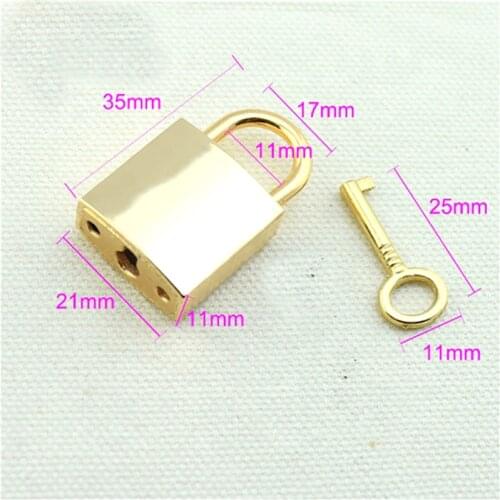 Pad lock purse lock Charm with key Nickel 3.8 cm x 2.2 cm