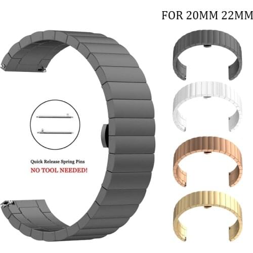 Stainless steel Strap for Samsung Galaxy Watch Active 2 44/40mm/42/46mm Band Bracelet for Gear Sport/S3 S2 Wrist Band 20mm 22mm