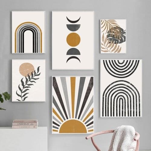 Modern Abstract Canvas Wall Art Geomertric Painting Art Posters for Home Design Frameless Pictures for Living Room