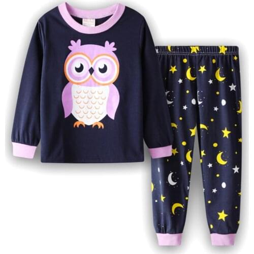 TUONXYE Children Pajamas Owl Set Kids Pijama Infantil Boys Nightwear kigurumi Cotton Girls Long Sleeve Sleepwear Suit