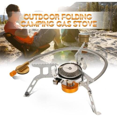 Outdoor Gas Stove Camping Gas Burner Folding Electronic Stove Hiking Portable Foldable Split Stoves for Outdoor Cooking