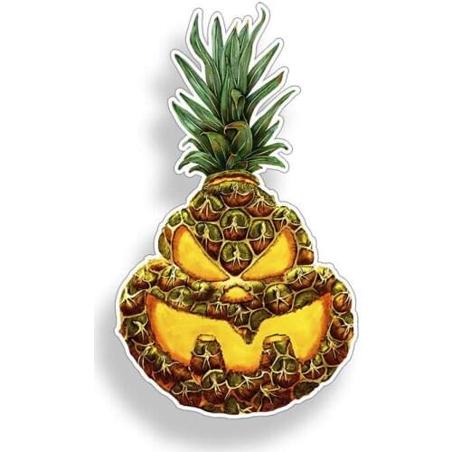 Funny pineapple Jack O Lantern sticker car window bumper JDM pumpkin decal Halloween decal