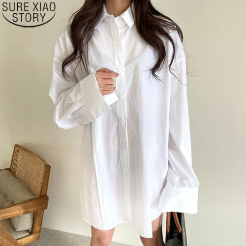 Women Blouse Cotton Shirt and Blouse Plus Size Women Clothing Korean Chic Casual Shirt Blusas Mujer De Moda 2021 Tops 13474