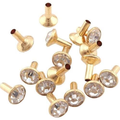 100sets/lot 8mm Fashion Alloy Stud A-grade Rhinestone Rivet DIY Clothing Accessory wedding decoration crystal Handmade