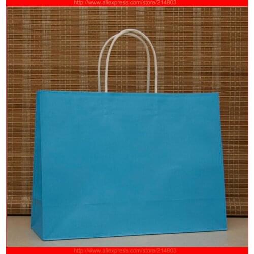 100pcs/lot) size W32xH26xD12cm custom logo gift bag paper