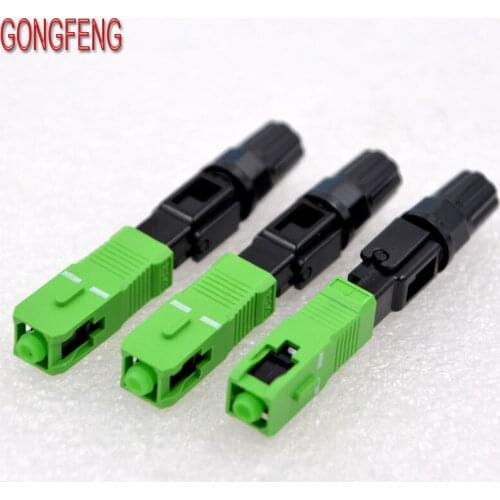 GONGFENG 100PCS NEW SCAPC FTTH Fiber Optical Quick Connector Embedded Telecom grade Fast Connector Special Wholesale