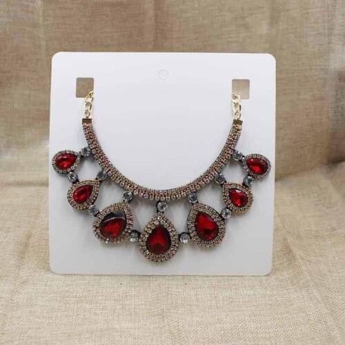 2017 Hard Paper Cardboard 450gsm 19x19cm White extend Bigger Necklace Display Card Custom Logo moq : 1000 pcs