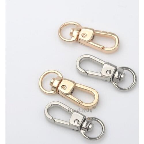 40 pcs / lot HK-010 9mm small metal Alloy Swivel Clasps Snap Key Hooks DIY Key Chain Ring shinny gold silver nickle