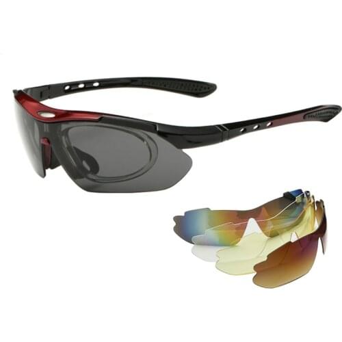 5 Lens Cycling Glasses with Detachable Myopia Frame UV Protection Windproof Road Bike MTB Eyewear Riding Bicycle Sunglasses