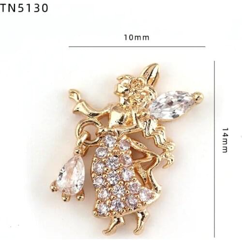5pcs/lot TN5130 Alloy Zircon Cupid Nail Art Crystals nail jewelry Rhinestone nails accessories supplies nail decorations charms