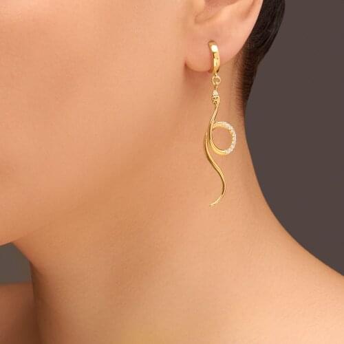 925 Sterling Silver Snake Earrings