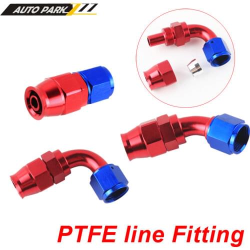 AN6 Swivel PTFE Hose End Fitting Straight 45 90 Degree For PTFE Oil Fuel Line JT44