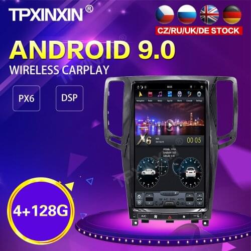 PX6 Android 9.0 4+128GB Tesla Style Car Radio For Infiniti G25 G37 2007-2013 GPS Navigation Stereo Recoder Head Unit DSP Carplay