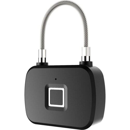 Car Keyless USB Rechargeable Door Lock Fingerprint Smart Padlock Quick Unlock Zinc Alloy Metal Self Developing Chip