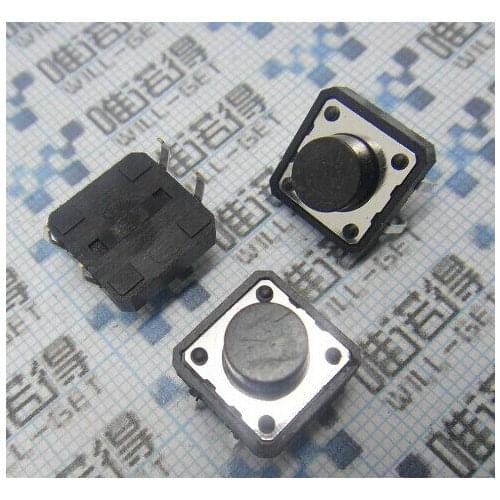 Free shipping (200Pcs/lot) Wholesale 12mm*12mm*5.0mm Micro Push Button Tactile Tact Momentary Electronic Switch