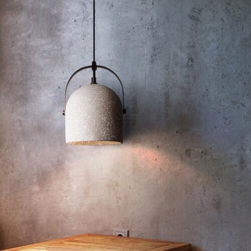 Retro Concrete pendant light for dining room loft kitchen Cafe Bar lighting E27 hanging lamp home industrial pendant lamp Avize