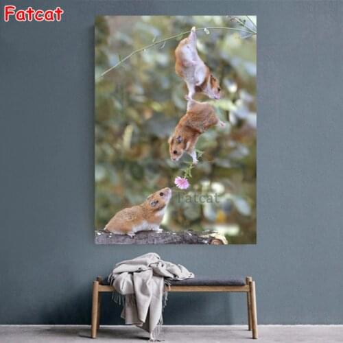 Diamond Mosaic Animal Mouse Showing Love Diamond Embroidery diy Diamond Painting square drill picture of rhinestone PP2325