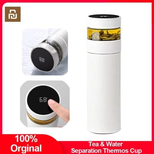 Youpin 400ML Tea Water Bottle Smart Tea Insulation Mug Tea Water Separation Cup Portable Glass Stainless Steel Tea Filter Gifts