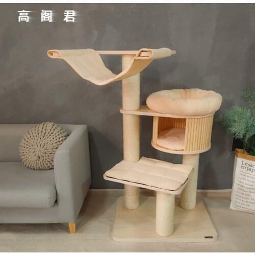 Solid Wood Cat Climbing Frame Cat Litter Cat Tree Sisal Cat Scratching Board Cat Scratching Post Cat Jumping Platform Toy