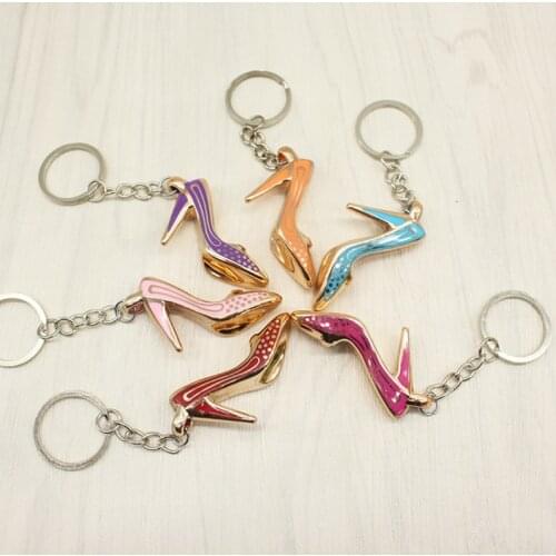 1 Pc Simulated Fashion Women High-heeled Shoes Keyring Charm Bag Pendant Key Chain