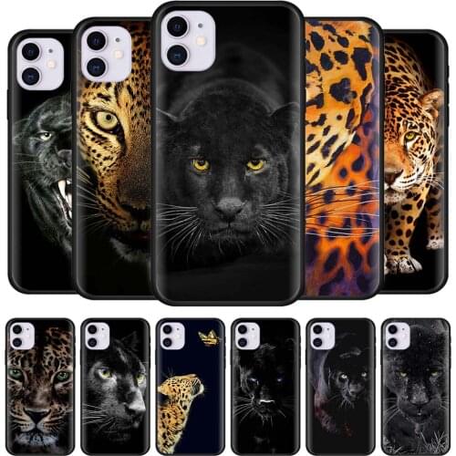Cheetah Panther Cases for iPhone 12 Mini 11 Pro X XR XS Max 7 8 6 6S Plus SE 2020 Black Silicone Soft Phone Cover