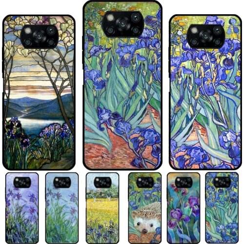 Irises Painting For POCO F3 M3 X3 Pro Case For Xiaomi Mi 11 Ultra Lite 10T Pro A3 Mi Note10 Lite Back Cover