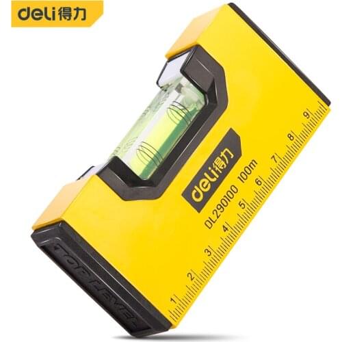 Deli Mini Digital Protractor Angle Finder Inclinometer Electronic Measurement Level Slope Test Ruler Length 100mm Aluminum