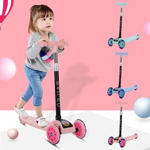 Childrens Scooter 3 In 1 Balance Bike Childrens Tricycle Car Kick Scooter for Kids Flash Folding Children Bicycle Ride on Toys