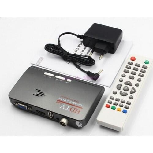 Dhl or fedex 10pcs 1080P DVB-T DVB-T2 TV Box Tuner Receiver Converter Dongle with Remote Control , hdtv HDMI + AV +VGA Out