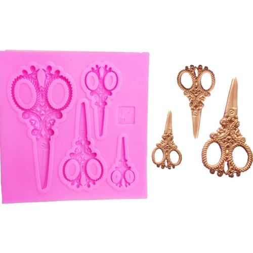 DIY Scissors silicone mould fondant molds cake decorating tools chocolate gumpaste mold T1001