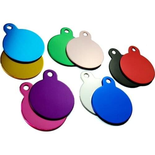 20PCS Double Sides round Personalized Pet Dog Cats ID Tags Customized Cat Pet Name Phone No. Aluminum Puppy TAG ID Accessories