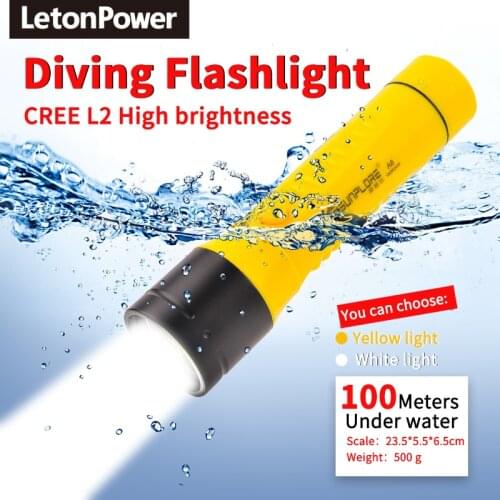 Diving Flashlight Bright light CERR LED focus long waterproof night submersible fishing IPX8 outdoor underwater strong penetrati