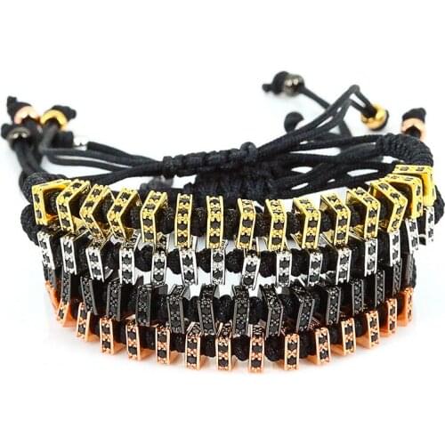 Instagram Hot Sale Anil Arjandas Macrame Braid Bracelets for Men American & European Fashion Punk Style Flat CZ Bracelets Men