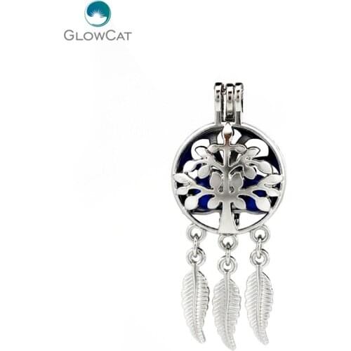 K719 5pcs/lot Dream Catcher Tree Beaty Leaf Beads Cage Pendant Locket Aroma Fairytale Party Essential Oil Diffuser