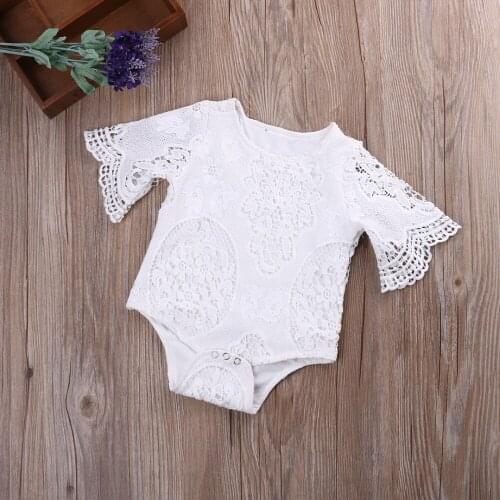 Baby Girl Rompers White ruffles Sleeve Infant lace Jumpsuit clothing 2020 Summer Baby girls clothes sunsuit lovely outfits