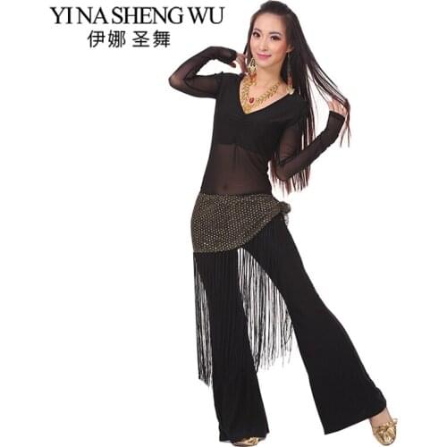 Belly Dance Costumes Set Professional Practice Top Pants Hip Scarf Indian Dance Dress Belly Dance Wear Practice/Performance Set