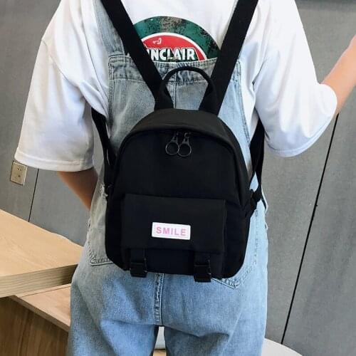 Korean Fashion Campus Style Girls Student Cute Backpack Nylon School Softback Rucksack Womens Kawaii Y2k Small Travel Backpack