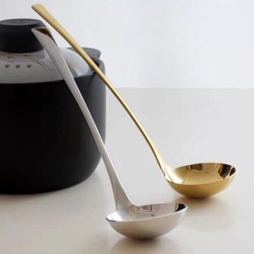 2021 New Stainless Steel Soup Spoon Home Large Soup Long Handle Simple Creative Porridge Hot Pot Family Gathering Essential