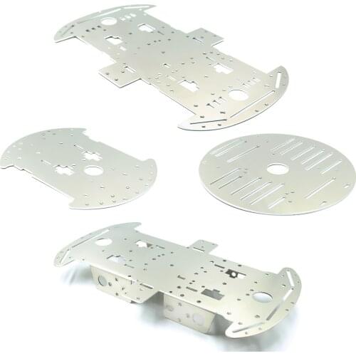 4WD Metal Panel, Intelligent Robot Car Chassis for TT Motor Wheel, 1.5mm Aluminum Alloy Frame Four Wheel Drive Bottom Plate DIY