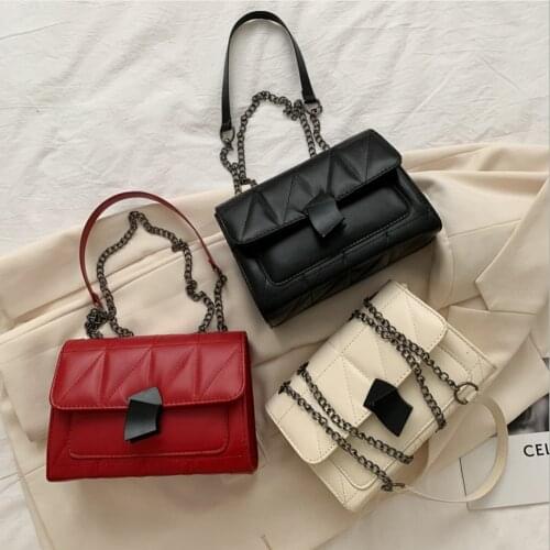 Fashion Solid Color Womens Shoulder Messenger Bag Causal Lattice Pattern Flap Travel Crossbody Handbags Portable Chain Purses