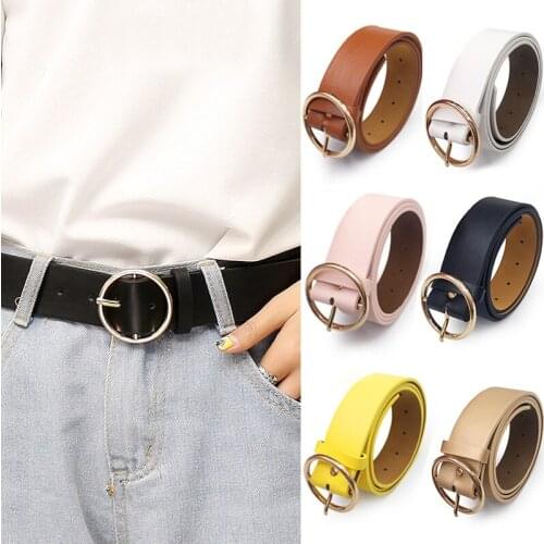 Fashion Classic Round Buckle Ladies Wide Belt Womens 2020 New Designer Waistband High Quality Female Leather Belts for Jeans