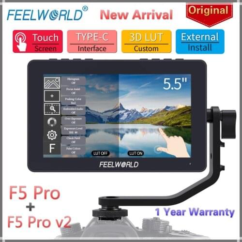 FEELWORLD F5 Pro V2& F5 Pro 5.5Inch on DSLR Camera Field Monitor Touch Screen FHD1920 1080 4K HDMI Video Focus Assist for Gimbal
