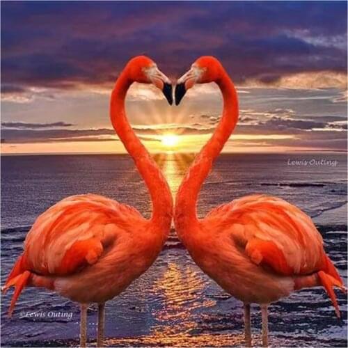 New Arrivals 5D DIY Full Round Diamond Painting Flamingo 3D Embroidery Cross Stitch Rhinestone Mosaic Home Dector Art Y547